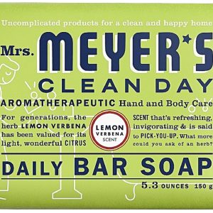 Mrs. Meyers Clean Day Daily Bar Soap, Lemon Verbena 5.3 oz (Pack of 6)