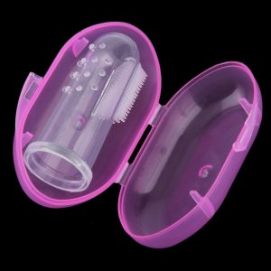 2017 New Useful Healthy Kids Baby Massager Brush Soft Silicone Finger Toothbrush Teeth Rubber Massager With Box