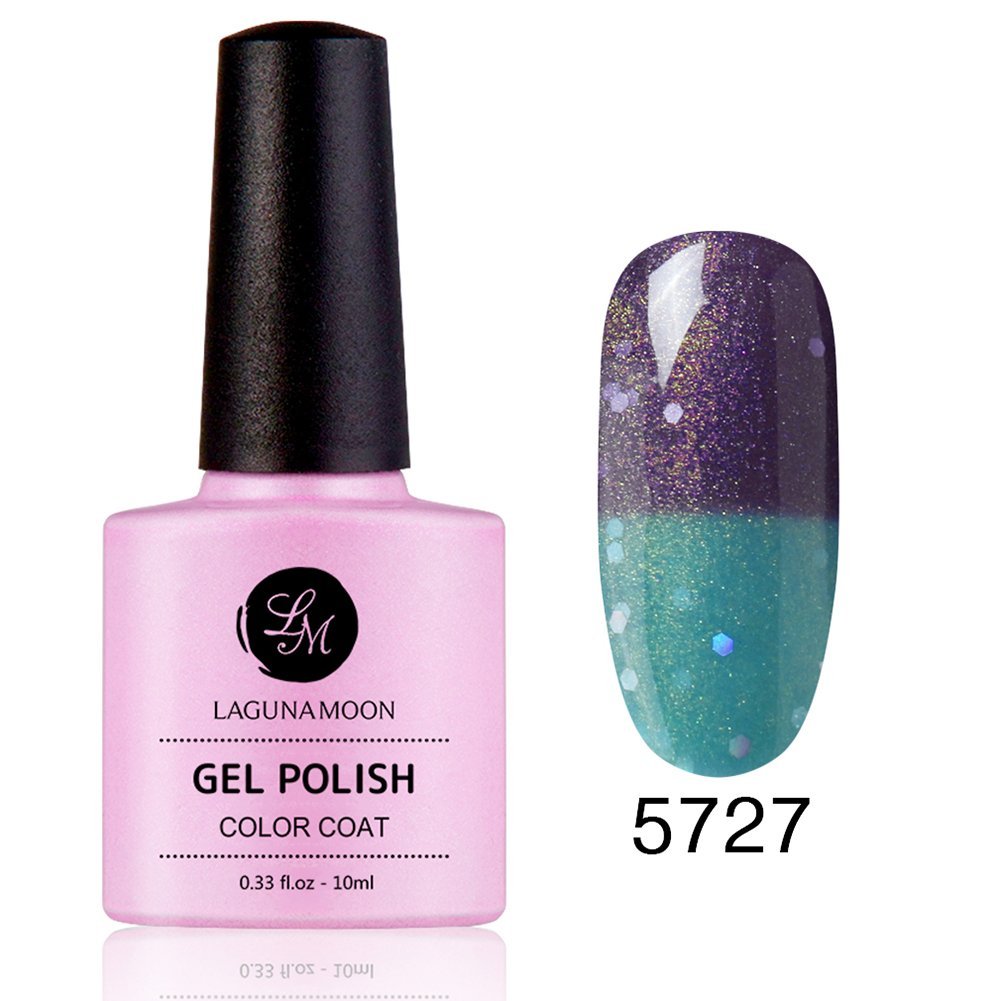 Gel Nail Polish, Thermal Color Change Soak Off UV LED Color Gel, Lagunamoon Gel Polish 5727