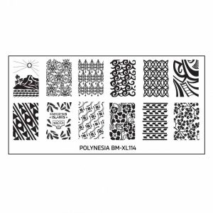 Polynesia Themed Nail Art XL Stamping Plate: BM-XL114, Magical Marquesas
