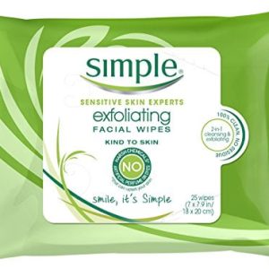 12 Pack Simple Exfoliating Facial Wipes Sensitive Skin 25 Wipes Each