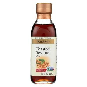 Spectrum Naturals Unrefined Toasted Sesame Oil - pack of 6 - 8 Fl Oz.