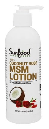 MSM Lotion Jubb's Coconut Rose - 8 fl. oz. by Sunfood Superfoods (pack of 3)