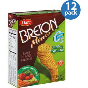 Dare Breton Minis Garden Vegetable Crackers, 8 oz, (Pack of 12)