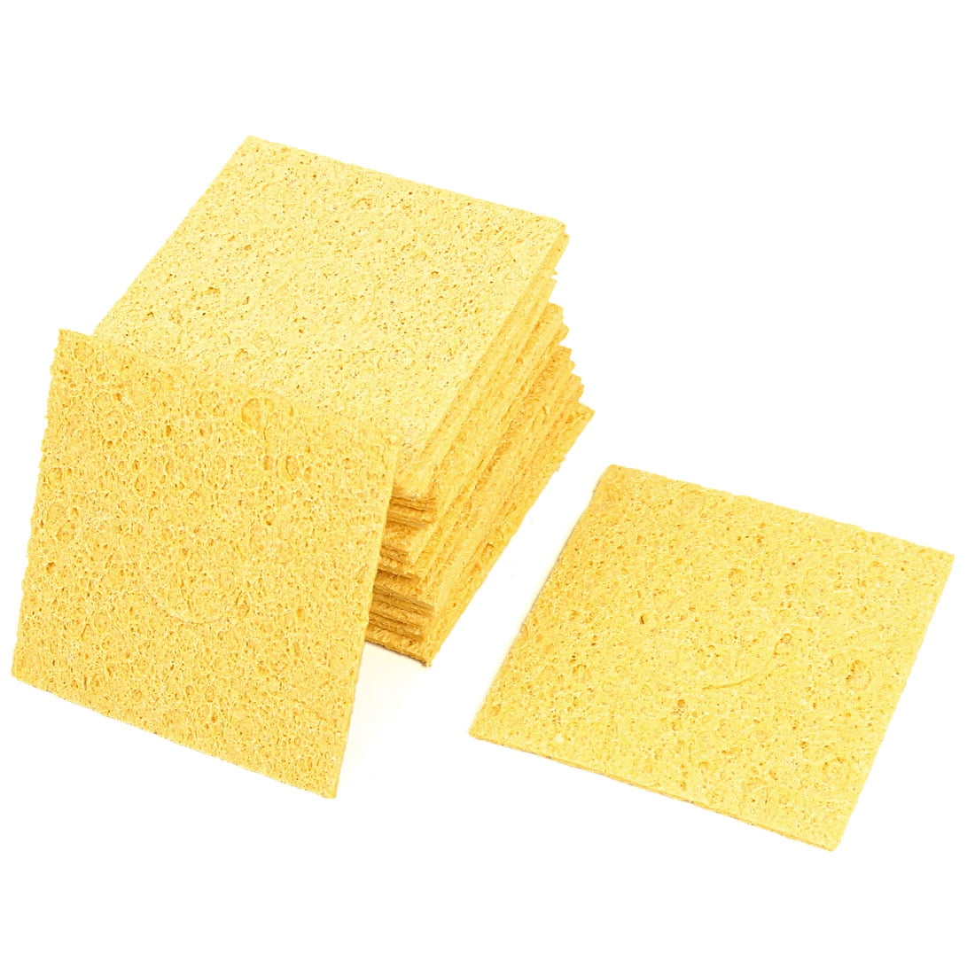 Unique Bargains 20 x Solder Stand Station Soldering Iron Cleaning Sponge Yellow 57mm x 57mm