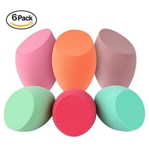 Makeup Sponges 6 Pieces Foundation Blending Clean Flawless for Liquid Creams and Powders Dual-use Wet Dry No Pungent Odor