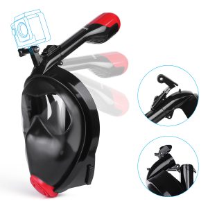 Full Face Snorkel Mask, HOMPO Foldable 180? Panoramic View Snorkeling Mask Easy Breath Gopro Compatible with Anti-fog and Anti-leak Technology for Adult and Youth