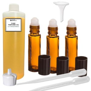 Grand Parfums Perfume Oil Set - Champs Elysee Type - - Our Interpretation, with Roll On Bottles and Tools to Fill Them (16 oz)