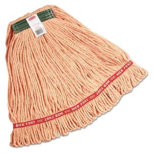 Web Foot Wet Mop, Cotton/synthetic, Orange, Medium, 1" Green Headband RC...