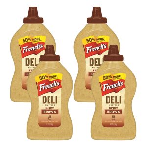 French&apos;s Spicy Brown Mustard, 18 oz (4 Pack)