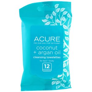 Acure Organics, Cleansing Towelettes, Coconut + Argan Oil, 12 Towelettes(pack of 6)