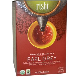 Rishi Tea, Organic Black Tea, Earl Grey, 15 Tea Bags 1.75 oz (pack of 1)