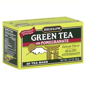 Bigelow Green Tea with Pomegranate 20 Tea Bags 1.37 oz Boxes - Single Pack