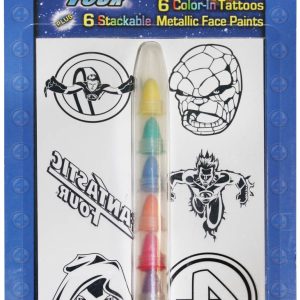 Fantastic Four Tattoos and Metallic Face Paint