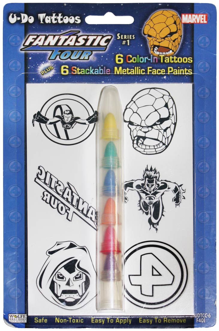 Fantastic Four Tattoos and Metallic Face Paint