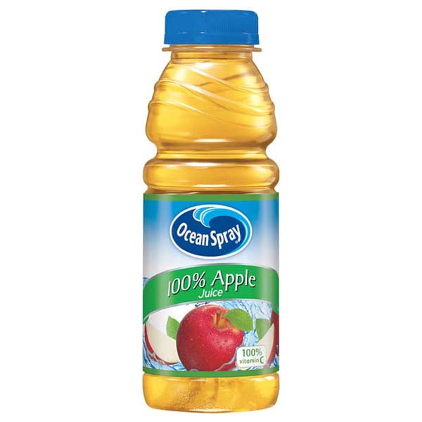 Ocean Spray 100% Apple Juice 15.2 oz Plastic Bottles - Pack of 12